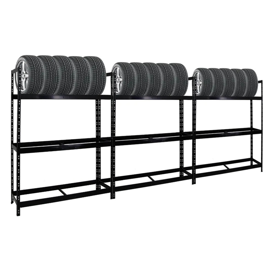 PROREGAL Tiger XL Reifenregal Set aus 3 Einheiten, Schwarz, H x B x T: 200 x 150 x 45 cm - Bild 2