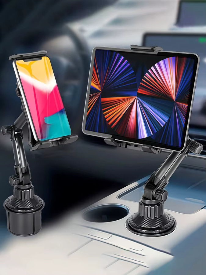 Homhu Universeller Auto-Getränkehalter und Tablet-Ständer in Schwarz für Smartphones und Tablets bis 11 Zoll - Bild 4