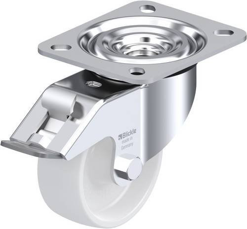 Blickle Lenkrolle 762830 L-PPN 80G-FI mit Feststeller, Farbe Silber, Rad-Durchmesser: 8 cm, Tragfähigkeit: 120 kg - Bild 1