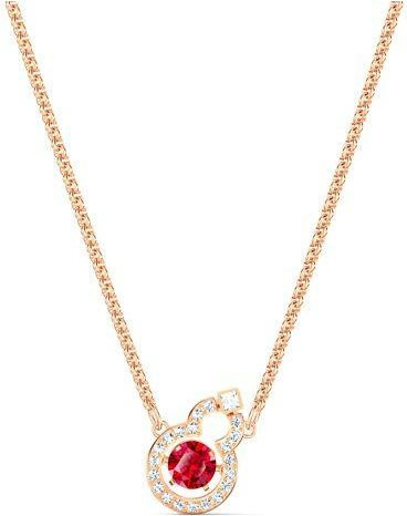 Swarovski Halskette, Kristall, Rot, Roségold, Unisex - Bild 1