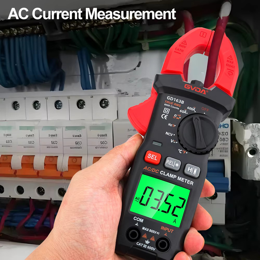 GVDA Digital Mini Clamp Meter Multimeter True RMS mit AC/DC Spannungstest, Ampere, Hz, Kapazität und NCV in Rot - Bild 2