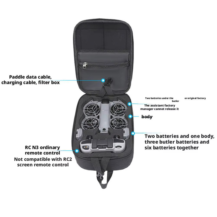 DJI Neo2 Mini Brusttasche Hard Shell Tragetasche Schwarz - Bild 3