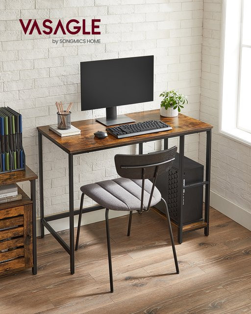 VASAGLE Computertisch in modernem Design für Home Office, Wohnzimmer oder Schlafzimmer, Schwarz-Braun - Bild 1