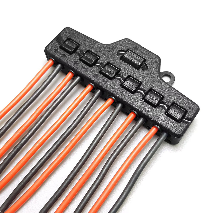 Schnellanschluss Kabel-Splitter Verteilerblock für LED-Streifen und Beleuchtung, 6/3 Ports, Schwarz - Bild 5