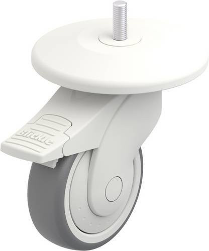 Blickle Lenkrolle LWK-TPA 101KF-11-FI-AMW125 mit Feststeller, Rad-Durchmesser: 100 mm, Tragfähigkeit: 100 kg, Grau-Weiß - Bild 1