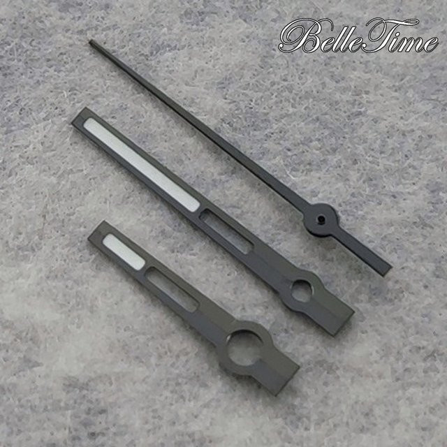 LENNIK Uhrzeiger C3 grün leuchtend, Edelstahl, Schwarz, Unisex - Bild 1