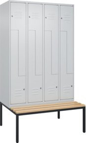 C+P Z-Spind Classic PLUS Sitzbank mit 8 Fächern und Zylinderschloss, Sitzfläche aus Buche-Hartholz, B/T/H: 212 x 120 x 81,5 cm - Bild 1