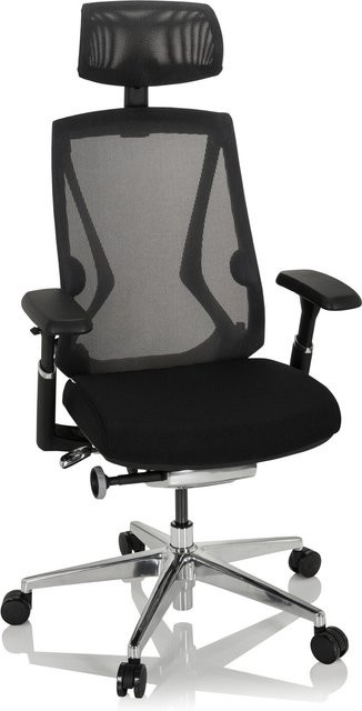 hjh OFFICE High End Bürostuhl INSPERO in Schwarz mit Stoff und Netzstoff sowie Armlehnen - Bild 1