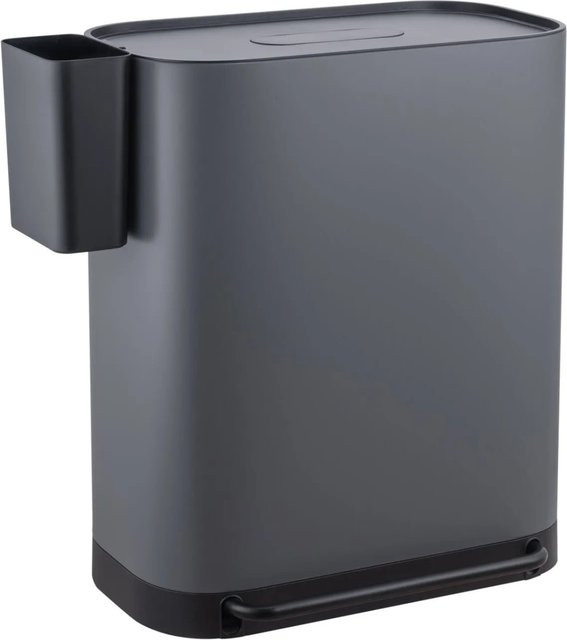 Svita MLT2X30 Mülleimer Treteimer mit 2 Fächern und Deckel, Grau, 60 l - Bild 1