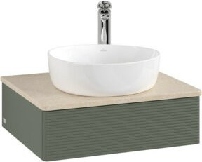 V&B Waschtischunterschrank Antao mit Frontstruktur und Beleuchtung, lackiert, B/T/H: 60 x 50 x 19 cm - Bild 1