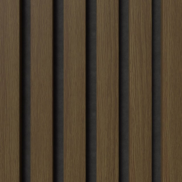 Denpanels Akustikpaneel in Eiche Dunkel mit schwarzem Filz und Streifenoptik im skandinavischen Stil, Breite: 29,5 cm, Höhe: 15 cm - Bild 1