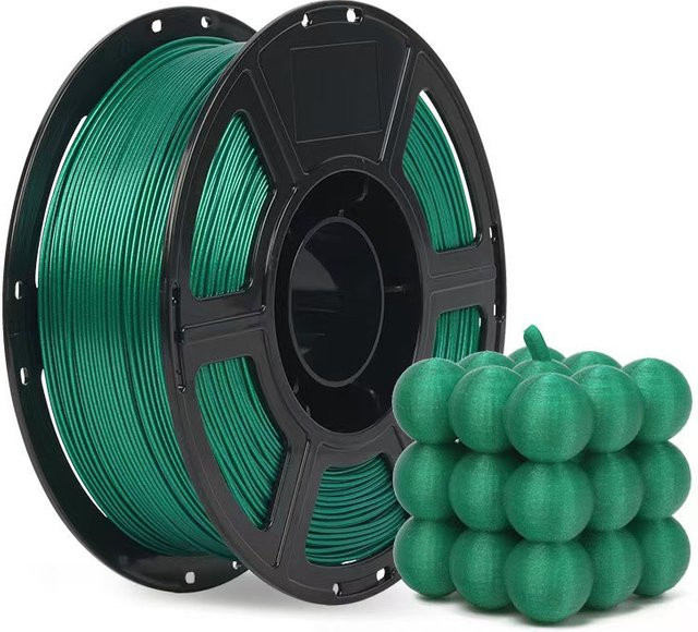 Filajoy3D PLA-Filament 1,75 mm für FDM 3D-Drucker in Seidengrün und Schwarz mit glänzendem Metallic-Effekt - Bild 1