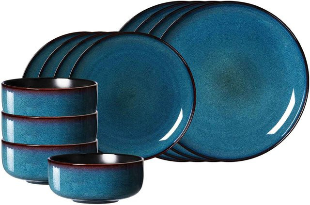 Ritzenhoff & Breker Bali Basic-Set 12-teilig aus Keramik in Blue und Black - Bild 1