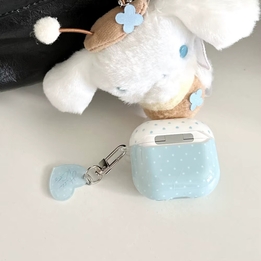 Löwe Polka Dot Stereo Wings Soft Shell Kopfhörerabdeckung für Apple AirPods Pro 2 und AirPods 1/2/3/4 Generation in Blau - Bild 3