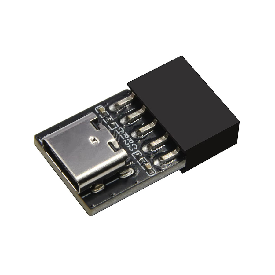 T.F.SKYWINDINTL USB 2.0 9-Pin auf USB-C Buchsenadapter in Schwarz zur Erweiterung des Motherboards für USB-C und Bluetooth - Bild 2