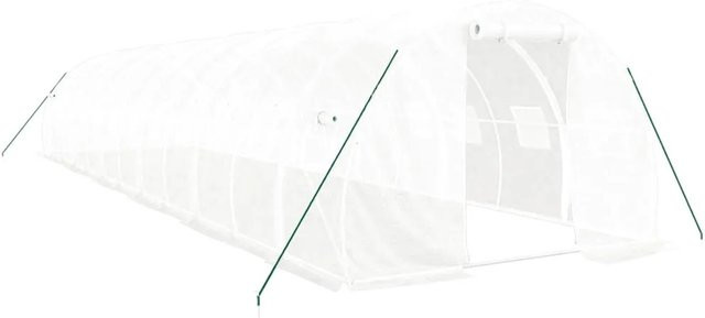 Furnicato Gewächshaus mit Stahlrahmen in Weiß, Fläche: 36 m², B/T/H: 12 x 3 x 2 m - Bild 1