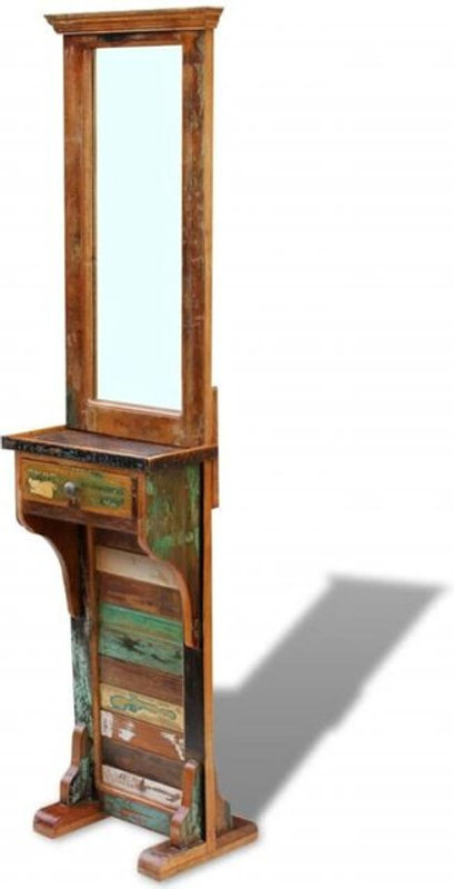 Garderobenspiegel aus Altholz von Vidaxl in Natur und Bunt im Landhaus-Stil, Rechteckig, B/T/H: 47 x 23 x 180 cm - Bild 1