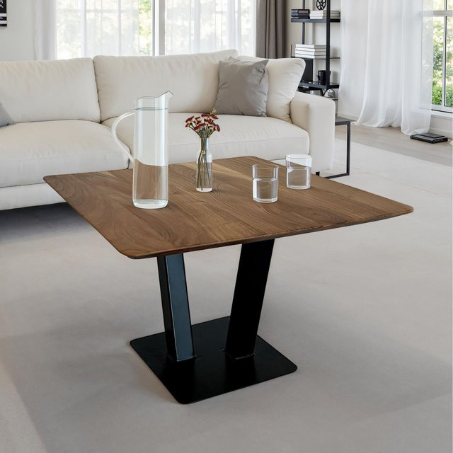 FineBuy Couchtisch quadratisch aus Akazie Massivholz in Braun, B/T/H: 60 x 60 x 40 cm - Bild 1