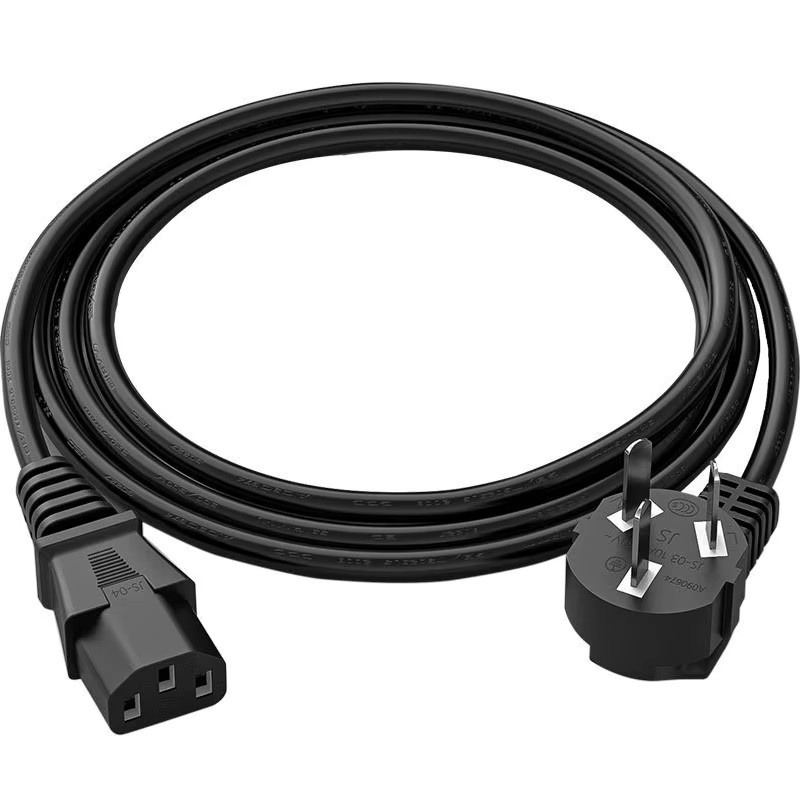 JH 3-poliges AC-Netzkabel mit IEC-Anschluss in Schwarz - Bild 2