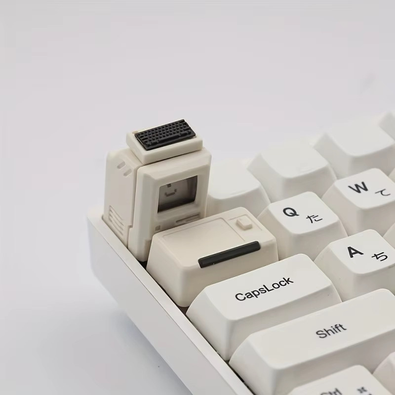 Nostalgische Mini-Macintosh-Tastenkappe im Retro-Stil für mechanische Tastaturen, Farbe: Weiß - Bild 4