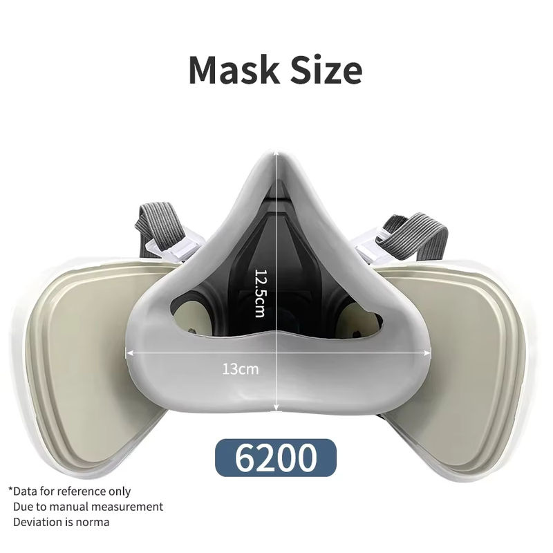 Atemschutzmasken-Kombination 6200 mit Partikelfiltern 603, 2091, 501 und 5N11 für industrielle Sicherheitsarbeiten und Farbsprüharbeiten - Bild 3