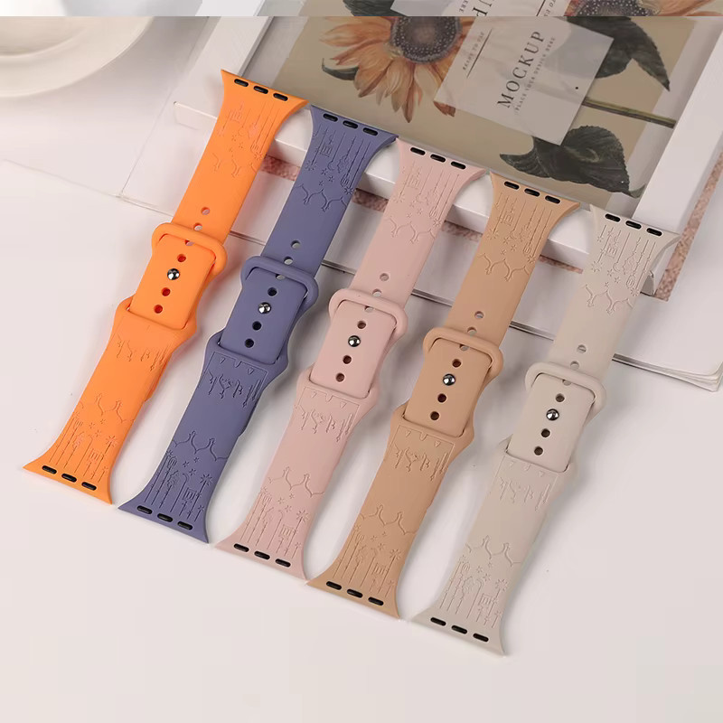 LCAPLE Uhrenarmband Silikon, Graviert, Bunt, Unisex - Bild 1