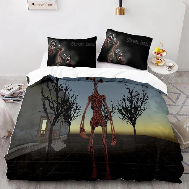 Sirenenkopf Bettwäscheset mit 3D-Druck für Erwachsene und Kinder, 3-teilig, B/H: 220 x 240 cm - Bild 1
