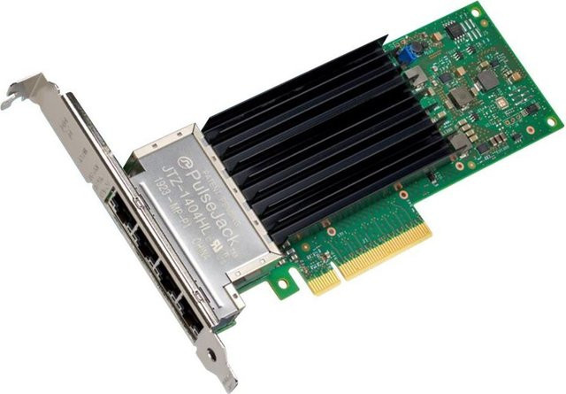 Intel Ethernet Network Adapter X710-T4L PCIe 3.0 x8 mit 4x 10GbE RJ45 NBASE-T in Schwarz - Bild 1