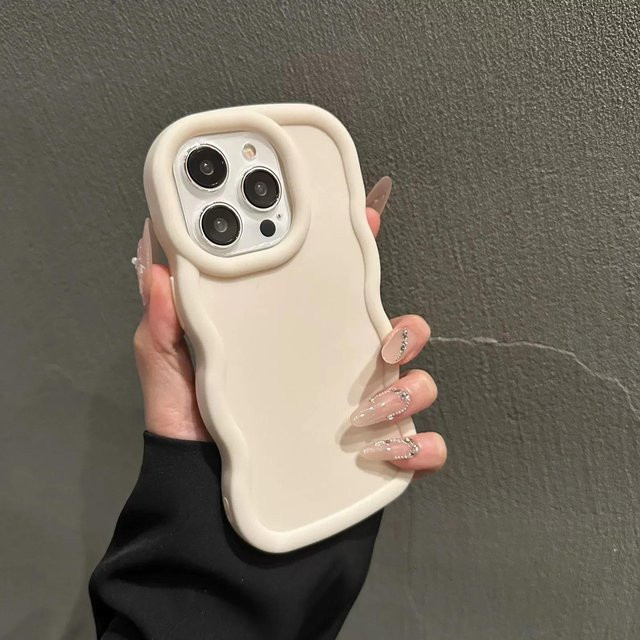 Stoßfeste iPhone Hülle mit Wellen-Design in Weiß von Tuiying002 - Bild 1