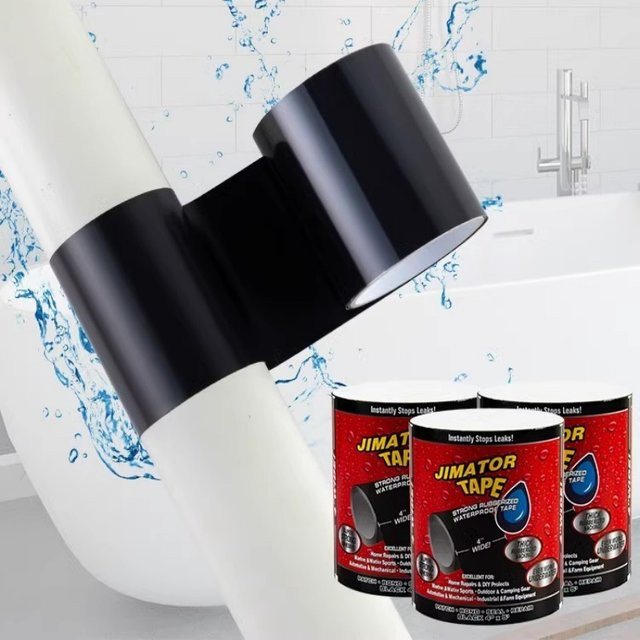 YX Selbstklebendes Silikonkautschuk-Reparaturband zur Abdichtung von Wasserrohrlecks, wasserdicht, in Weiß oder Schwarz - Bild 1