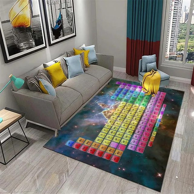 Karpetti 3D Periodensystem der Elemente Teppich, rutschfeste Lernmatte aus Polyester, Mehrfarbig, B/T: 60 x 40 cm - Bild 1