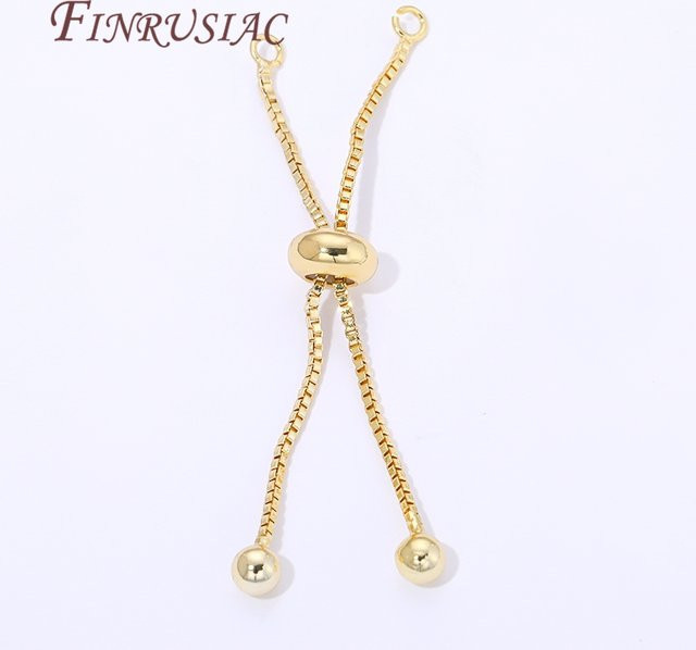 FINRUSIAC Armbandverlängerungsketten, 5cm, 18K vergoldet, Gold - Bild 1