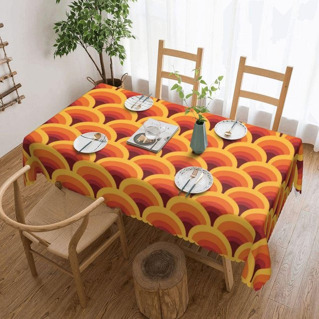 Wasserdichte rechteckige Tischdecke JINGYUE Pet in Orange, B/T: 137 x 183 cm - Bild 1