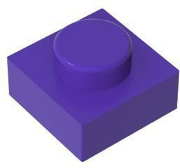 Yiran toy 3024 1x1 Stein Moc Kurz 1-Loch, Ersatzteile, violett, 10-teiliges Set - Bild 1
