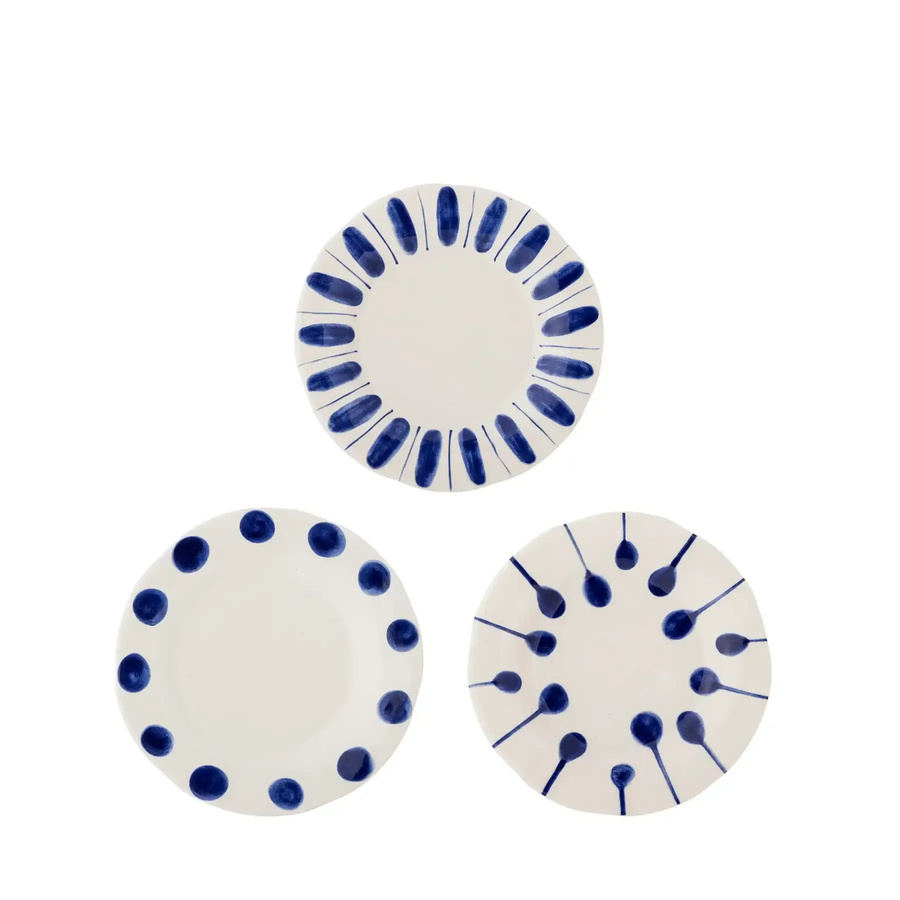 Bloomingville Linora Teller Blau 3er-Set Durchmesser: 22 cm - Bild 1