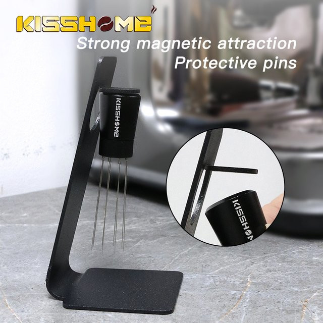 KISSHOME WDT-Tool Magnetischer Espresso-Rührer in Schwarz für Delonghi Breville E61 Siebträger Barista-Zubehör - Bild 1