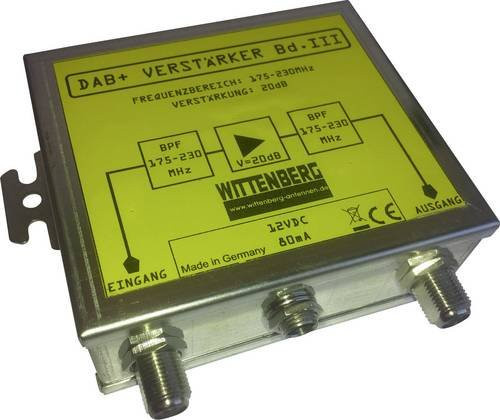 Wittenberg Antennen Mehrbereichsverstärker DAB+ 20 dB in Silber - Bild 1