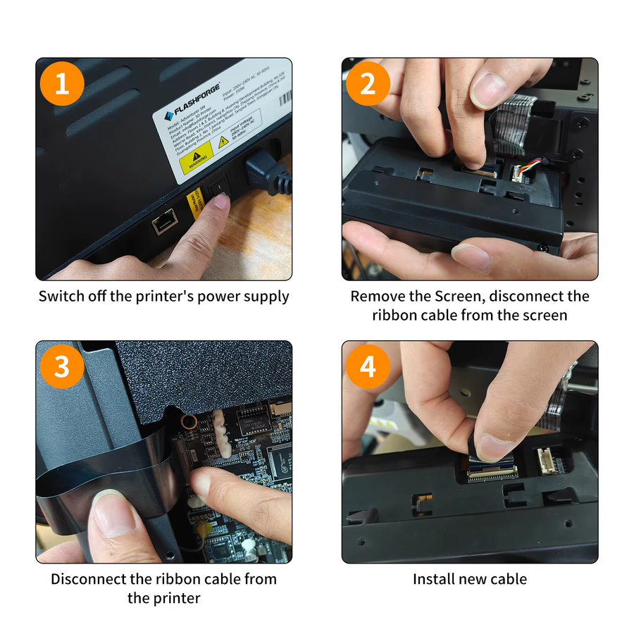Toaiot Touchscreen-Kabel für Adventuer 5M/5M Pro, FPC-Verbindungskabel für LCD-Display und Datenübertragung, Schwarz - Bild 4