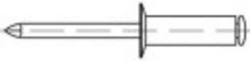 TOOLCRAFT 160183 Offene Blindniete aus Stahl, Farbe: Silber, Durchmesser: 4 mm, Länge: 12 mm, 500 Stück - Bild 1