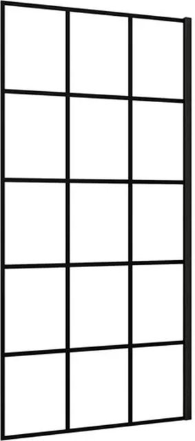 Duschparadies Walk In Duschabtrennung mit Seitenwand in Schwarz, Glas transparent mit Nano-Beschichtung, B/T/H: 90 x 200 cm - Bild 1