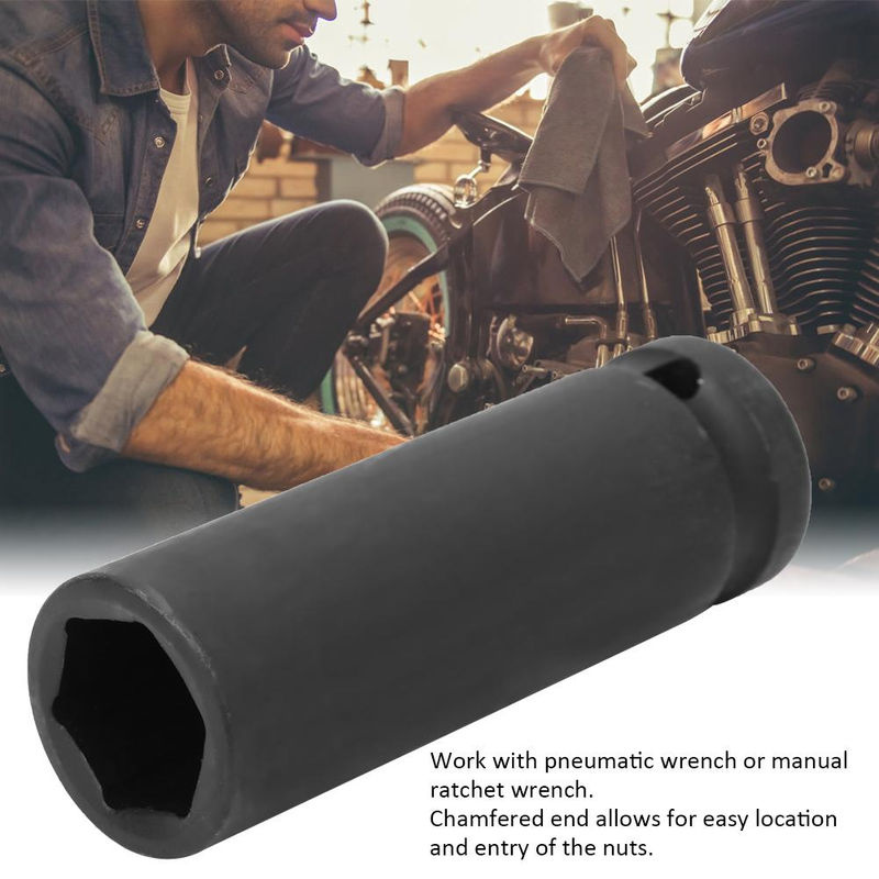 TOMTOP JMS Metrische Tiefenschlagnuss 19mm, 1/2 Zoll Antrieb, 6-Punkt Pneumatische Luftnuss, Grau - Bild 6