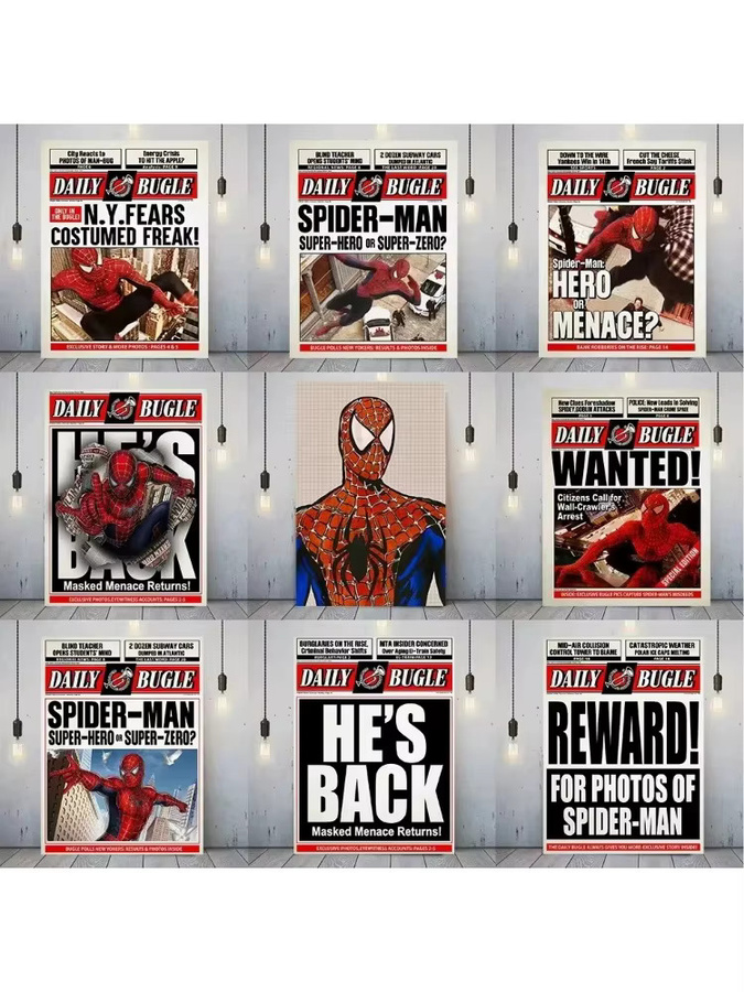 Marvel Spiderman Poster HE'S BACK Comic Wandkunst aus Papier, Mehrfarbig - Bild 2