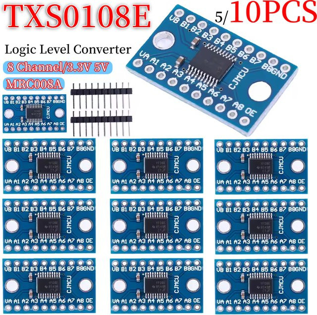 TXS0108E Logic Level Shifter Bidirektionales Modul 8 Kanal für Raspberry Pi, 3,3 V bis 5 V, Blau - Bild 1