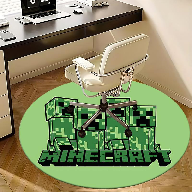Minecraft Creeper Runder Teppich in Grün, Durchmesser: 120 cm, Rutschfest und Waschbar - Bild 4