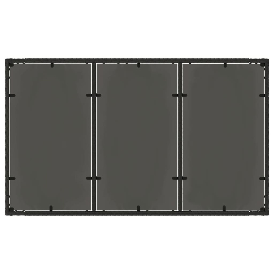 vidaXL Gartentisch aus Polyrattan mit Glasplatte in Schwarz, B/T/H: 150 x 90 x 75 cm - Bild 6