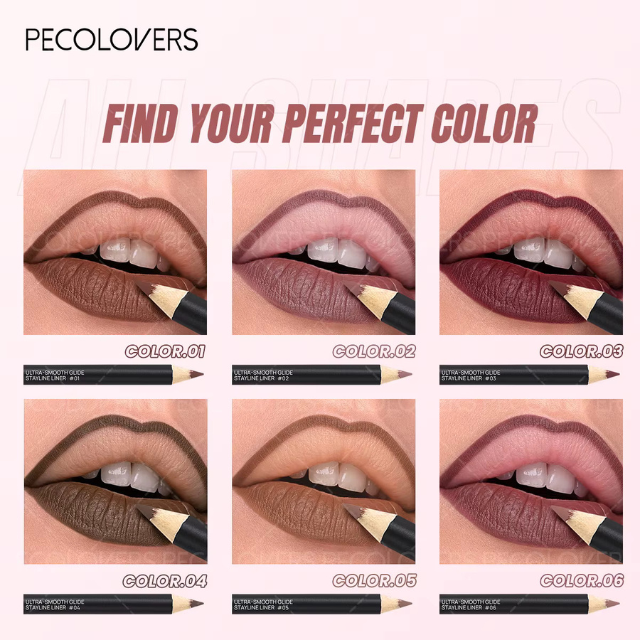 PECOLOVERS Lipliner-Lippenstift, Nude-Braun, Unisex - Bild 2