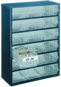 Raaco Stahlmagazin 918-02 Wandmontage aus Stahl und Kunststoff in Blau und Transparent - Bild 1