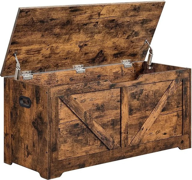 Vasagle Sitzbank Braun B/T/H: 100 x 40 x 46 cm - Bild 1
