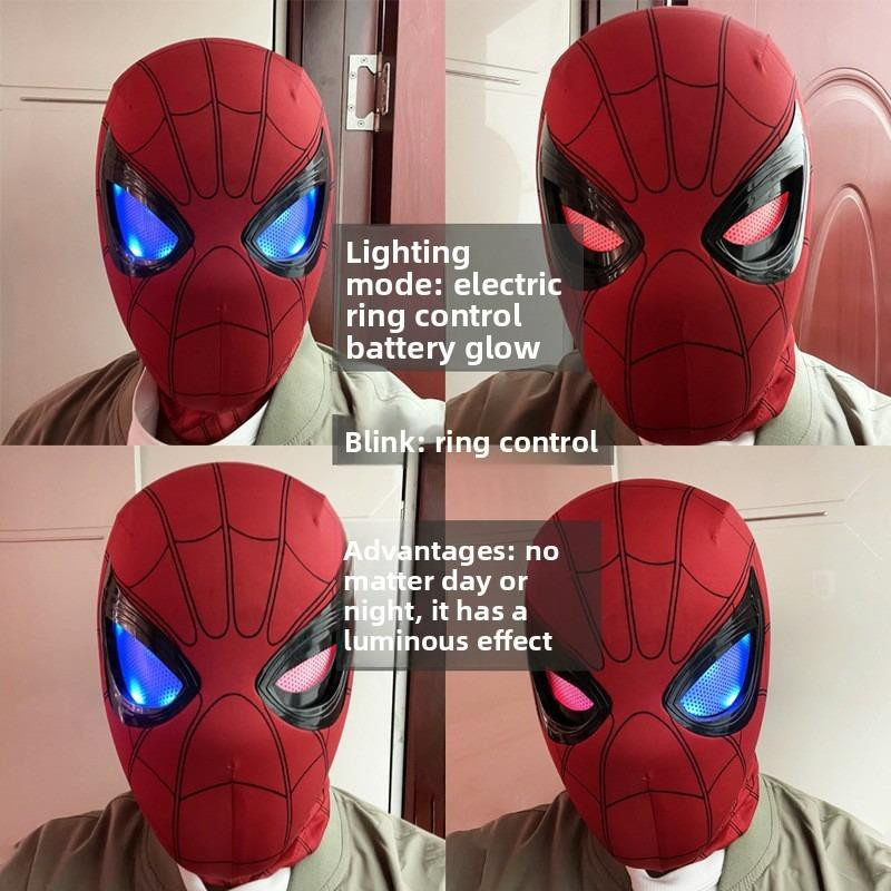 Kings City Spider-Man Maske mit beweglichen Augen elektrisch blinkend leuchtend Rot - Bild 1