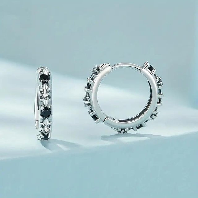 YULIN Creolen 925 Silber, Grün, Zirkonia, Damen - Bild 1